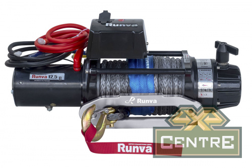 Лебёдка электрическая 24V Runva 12500 lbs 5670 кг (влагозащищенная) синтетический трос