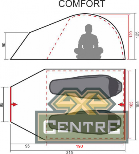 Палатка-автомат туристическая Maverick Comfort (салатовый / светло-серый)