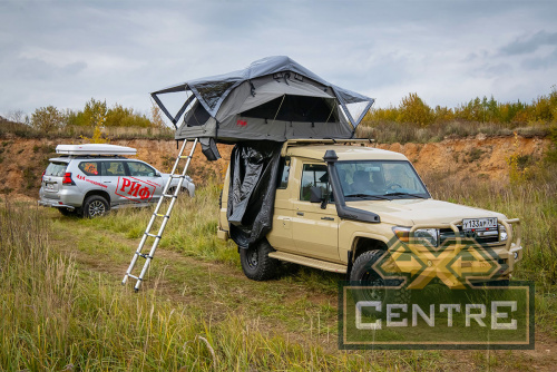 Палатка на крышу автомобиля РИФ Soft RT01-140 усиленная, тент серый