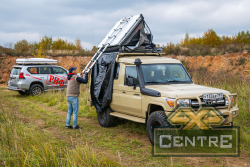 Палатка на крышу автомобиля РИФ Soft RT01-140 усиленная, тент серый