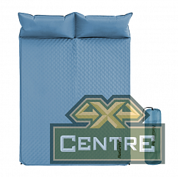 Коврик самонадувающийся Naturehike двойной, с подушками, 185х130х2,5 см, голубой