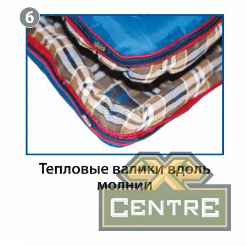 Мешок спальный BTrace Mega (Правый, Серый/Синий), (ТК: -5°C)