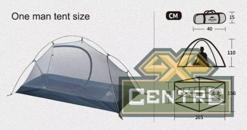 Палатка Naturehike Cycling 1-местная, алюминиевый каркас, сверхлегкая, синий