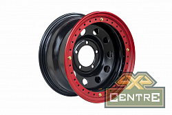 Диск усиленный УАЗ стальной черный 5x139,7 8xR16 d110 ET-19 с двойным  бедлоком (красный)