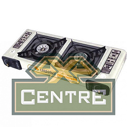 Плита газовая портативная СЛЕДОПЫТ- MaximuM, двойная, с переходником