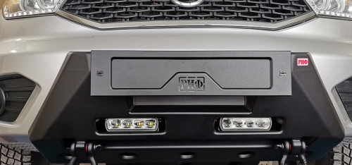 Бампер передний силовой/защита штатного бампера РИФ для УАЗ Патриот 2015+ с защитой рулевых тяг (цен