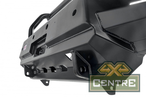 Бампер РИФ силовой передний Mitsubishi Pajero Sport 2015+ с доп. фарами и защ. дугой, под парктрон.