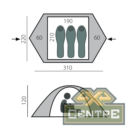 Палатка BTrace Flex 3 быстросборная