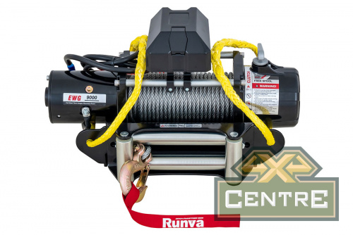 Лебёдка переносная РИФ 9000U c квадратом для фаркопа, стальной трос (облегченная)