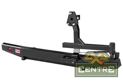 Бампер РИФ силовой задний УАЗ Буханка без квадрата под фаркоп, с калиткой и фонарями, стандарт