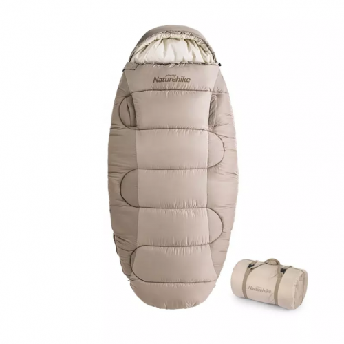 Мешок спальный Naturehike Oval PS300, 220х95 см, (левый) (ТК: +4°C), светло-серый